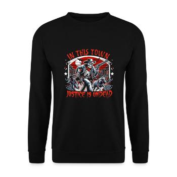 Cowboy Barn Bull Rider Rodeo Country Western - Unisex Sweatshirt - black - Front - Alina (178cm) & Michal (187cm)