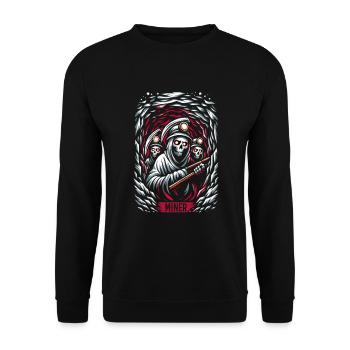 Cowboy Barn Bull Rider Rodeo Country Western - Unisex Sweatshirt - black - Front - Alina (178cm) & Michal (187cm)