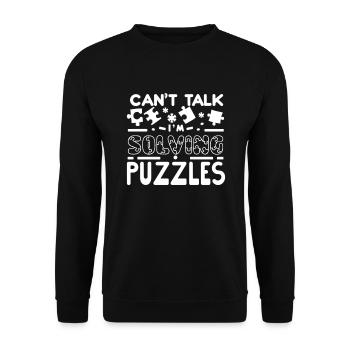 Puzzle Lover Jigzaw Puzzle Brettspiel Puzzler - Unisex Pullover - Schwarz - Vorne - Alina (178cm) & Michal (187cm)