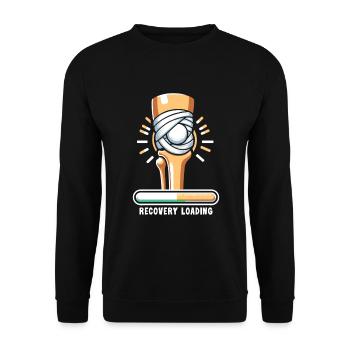 Hip Replacement Surgery Hip Surgery Post-op - Unisex Sweatshirt - black - Front - Alina (178cm) & Michal (187cm)