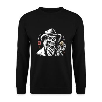 Cowboy Barn Bull Rider Rodeo Country Western - Unisex Pullover - Schwarz - Vorne - Alina (178cm) & Michal (187cm)