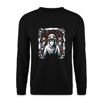 Cowboy Barn Bull Rider Rodeo Country Western - Unisex Pullover - Schwarz - Vorne - Alina (178cm) & Michal (187cm)