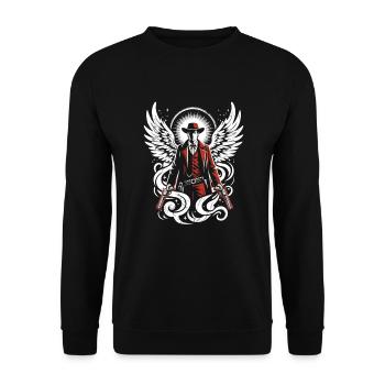 Cowboy Barn Bull Rider Rodeo Country Western - Unisex Sweatshirt - black - Front - Alina (178cm) & Michal (187cm)