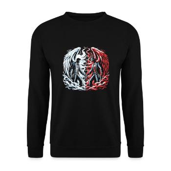Cowboy Barn Bull Rider Rodeo Country Western - Unisex Sweatshirt - black - Front - Alina (178cm) & Michal (187cm)