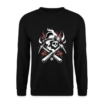 Cowboy Barn Bull Rider Rodeo Country Western - Unisex Pullover - Schwarz - Vorne - Alina (178cm) & Michal (187cm)