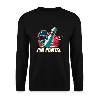 Funny bowling team bowler strike bowling club - Unisex Sweatshirt - black - Front - Alina (178cm) & Michal (187cm)