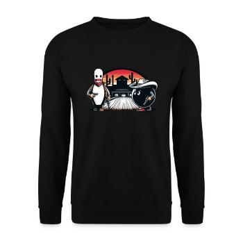 Funny bowling team bowler strike bowling club - Unisex Sweatshirt - black - Front - Alina (178cm) & Michal (187cm)