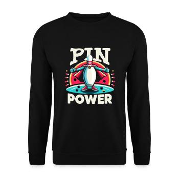Funny bowling team bowler strike bowling club - Unisex Sweatshirt - black - Front - Alina (178cm) & Michal (187cm)