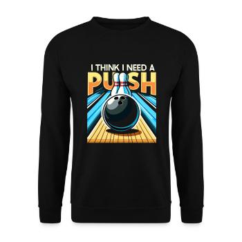 Funny bowling team bowler strike bowling club - Unisex Sweatshirt - black - Front - Alina (178cm) & Michal (187cm)
