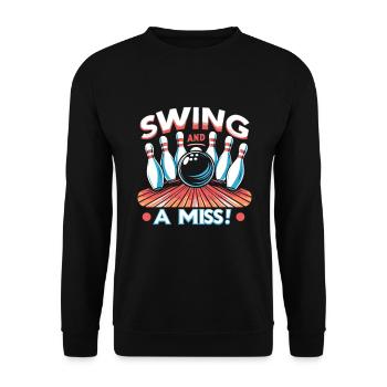 Funny bowling team bowler strike bowling club - Unisex Sweatshirt - black - Front - Alina (178cm) & Michal (187cm)