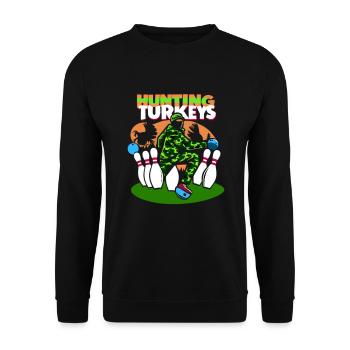 Funny bowling team bowler strike bowling club - Unisex Sweatshirt - black - Front - Alina (178cm) & Michal (187cm)