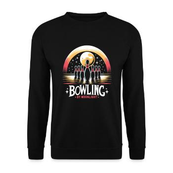 Funny bowling team bowler strike bowling club - Unisex Sweatshirt - black - Front - Alina (178cm) & Michal (187cm)