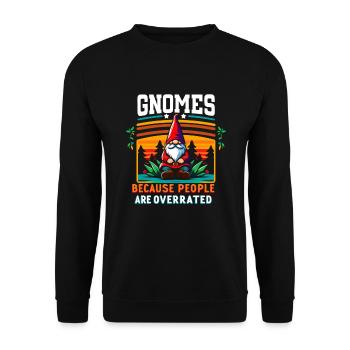 Garden Gnomes Gnome Lover Funny Gnome Gardening - Unisex Sweatshirt - black - Front - Alina (178cm) & Michal (187cm)
