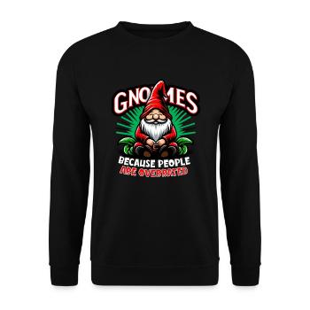 Garden Gnomes Gnome Lover Funny Gnome Gardening - Unisex Sweatshirt - black - Front - Alina (178cm) & Michal (187cm)