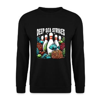 Funny bowling team bowler strike bowling club - Unisex Sweatshirt - black - Front - Alina (178cm) & Michal (187cm)
