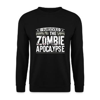 Horrorfilm-fan Zombie-horror Klassischer - Unisex Pullover - Schwarz - Vorne - Alina (178cm) & Michal (187cm)