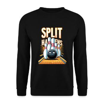 Funny bowling team bowler strike bowling club - Unisex Sweatshirt - black - Front - Alina (178cm) & Michal (187cm)