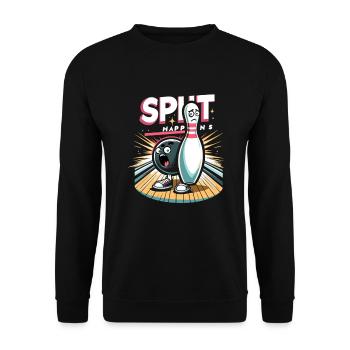 Funny bowling team bowler strike bowling club - Unisex Sweatshirt - black - Front - Alina (178cm) & Michal (187cm)