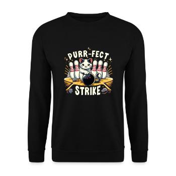 Funny bowling team bowler strike bowling club - Unisex Sweatshirt - black - Front - Alina (178cm) & Michal (187cm)