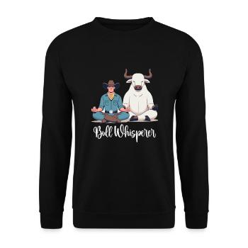 Rodeo Bull Riding Livestock Show Farmer Cattle - Unisex Pullover - Schwarz - Vorne - Alina (178cm) & Michal (187cm)