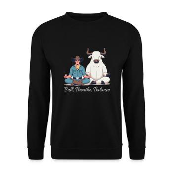 Rodeo Bull Riding Livestock Show Farmer Cattle - Unisex Pullover - Schwarz - Vorne - Alina (178cm) & Michal (187cm)