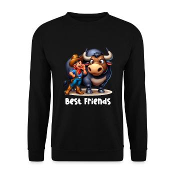 Rodeo Bull Riding Livestock Show Farmer Cattle - Unisex Pullover - Schwarz - Vorne - Alina (178cm) & Michal (187cm)