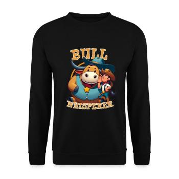 Rodeo Bull Riding Livestock Show Farmer Cattle - Unisex Pullover - Schwarz - Vorne - Alina (178cm) & Michal (187cm)