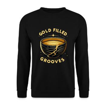 Kintsugi Kintsukuroi Imperfekte Japanische Kunst - Unisex Pullover - Schwarz - Vorne - Alina (178cm) & Michal (187cm)