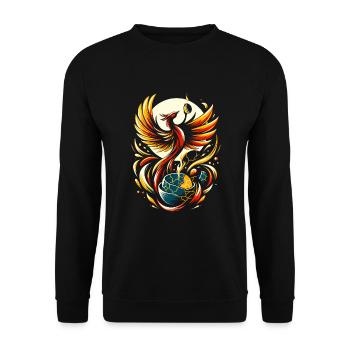 Kintsugi Kintsukuroi Imperfekte Japanische Kunst - Unisex Pullover - Schwarz - Vorne - Alina (178cm) & Michal (187cm)