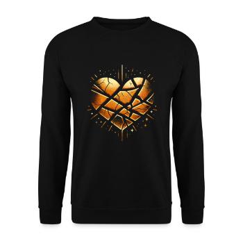 Kintsugi Kintsukuroi Imperfekte Japanische Kunst - Unisex Pullover - Schwarz - Vorne - Alina (178cm) & Michal (187cm)