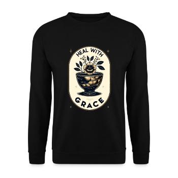 Kintsugi Kintsukuroi Imperfekte Japanische Kunst - Unisex Pullover - Schwarz - Vorne - Alina (178cm) & Michal (187cm)
