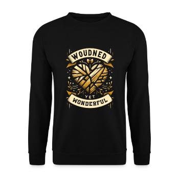 Kintsugi Kintsukuroi Imperfekte Japanische Kunst - Unisex Pullover - Schwarz - Vorne - Alina (178cm) & Michal (187cm)