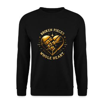 Kintsugi Kintsukuroi Imperfekte Japanische Kunst - Unisex Pullover - Schwarz - Vorne - Alina (178cm) & Michal (187cm)
