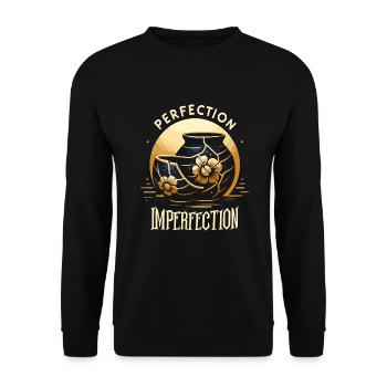 Kintsugi Kintsukuroi Imperfekte Japanische Kunst - Unisex Pullover - Schwarz - Vorne - Alina (178cm) & Michal (187cm)