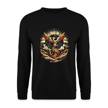 Kintsugi Kintsukuroi Imperfekte Japanische Kunst - Unisex Pullover - Schwarz - Vorne - Alina (178cm) & Michal (187cm)