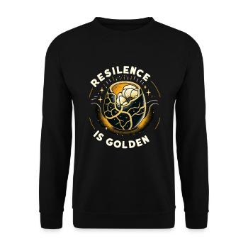 Kintsugi Kintsukuroi Imperfekte Japanische Kunst - Unisex Pullover - Schwarz - Vorne - Alina (178cm) & Michal (187cm)