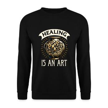 Kintsugi Kintsukuroi Imperfekte Japanische Kunst - Unisex Pullover - Schwarz - Vorne - Alina (178cm) & Michal (187cm)