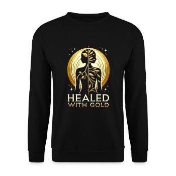 Kintsugi Kintsukuroi Imperfekte Japanische Kunst - Unisex Pullover - Schwarz - Vorne - Alina (178cm) & Michal (187cm)