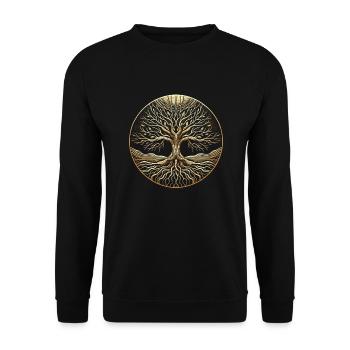 Kintsugi Kintsukuroi Imperfekte Japanische Kunst - Unisex Pullover - Schwarz - Vorne - Alina (178cm) & Michal (187cm)