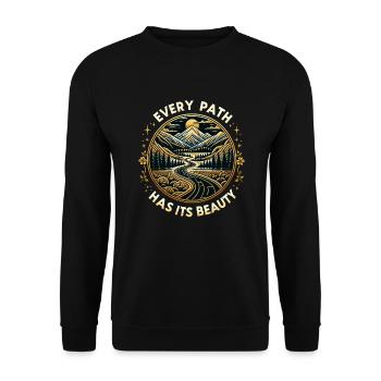 Kintsugi Kintsukuroi Imperfekte Japanische Kunst - Unisex Pullover - Schwarz - Vorne - Alina (178cm) & Michal (187cm)