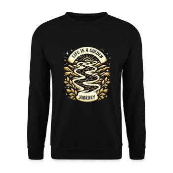 Kintsugi Kintsukuroi Imperfekte Japanische Kunst - Unisex Pullover - Schwarz - Vorne - Alina (178cm) & Michal (187cm)