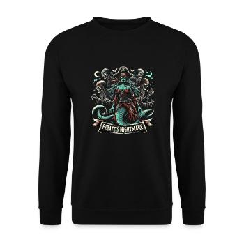 Gruselige Sirenen, Horror-meerjungfrau, Gruseliger - Unisex Pullover - Schwarz - Vorne - Alina (178cm) & Michal (187cm)