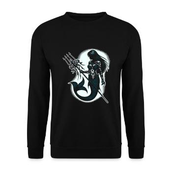 Creepy Sirens, Horror Mermaid, Creepy - Unisex Sweatshirt - black - Front - Alina (178cm) & Michal (187cm)