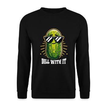 Pickle Lover Funny Pickle Dill Pickle Pickled - Unisex Sweatshirt - black - Front - Alina (178cm) & Michal (187cm)