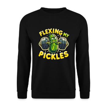 Pickle Lover Funny Pickle Dill Pickle Pickled - Unisex Sweatshirt - black - Front - Alina (178cm) & Michal (187cm)