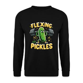 Pickle Lover Funny Pickle Dill Pickle Pickled - Unisex Sweatshirt - black - Front - Alina (178cm) & Michal (187cm)