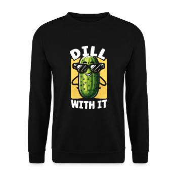 Pickle Lover Funny Pickle Dill Pickle Pickled - Unisex Sweatshirt - black - Front - Alina (178cm) & Michal (187cm)