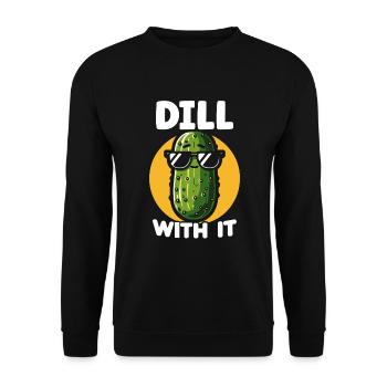 Pickle Lover Funny Pickle Dill Pickle Pickled - Unisex Sweatshirt - black - Front - Alina (178cm) & Michal (187cm)