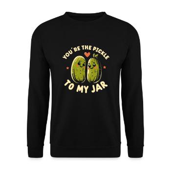 Pickle Lover Funny Pickle Dill Pickle Pickled - Unisex Sweatshirt - black - Front - Alina (178cm) & Michal (187cm)