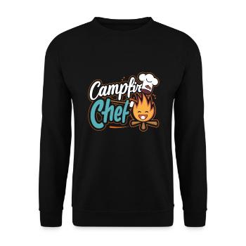Scout Camping Randonnée en plein air autour d’un feu de camp - Sweat-shirt Unisexe - noir - Devant - Alina (178cm) & Michal (187cm)